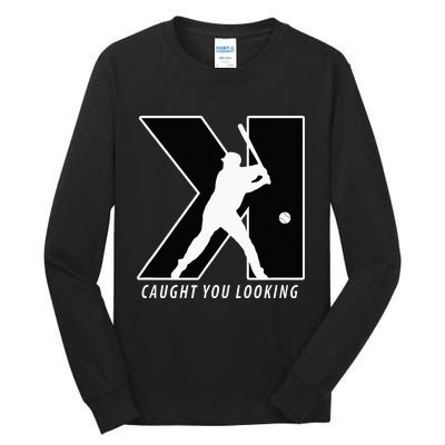 Funny Backwards K Strikeout Looking Baseball Pitching Tall Long Sleeve T-Shirt