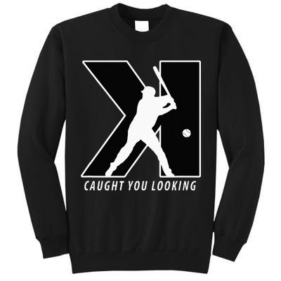 Funny Backwards K Strikeout Looking Baseball Pitching Tall Sweatshirt