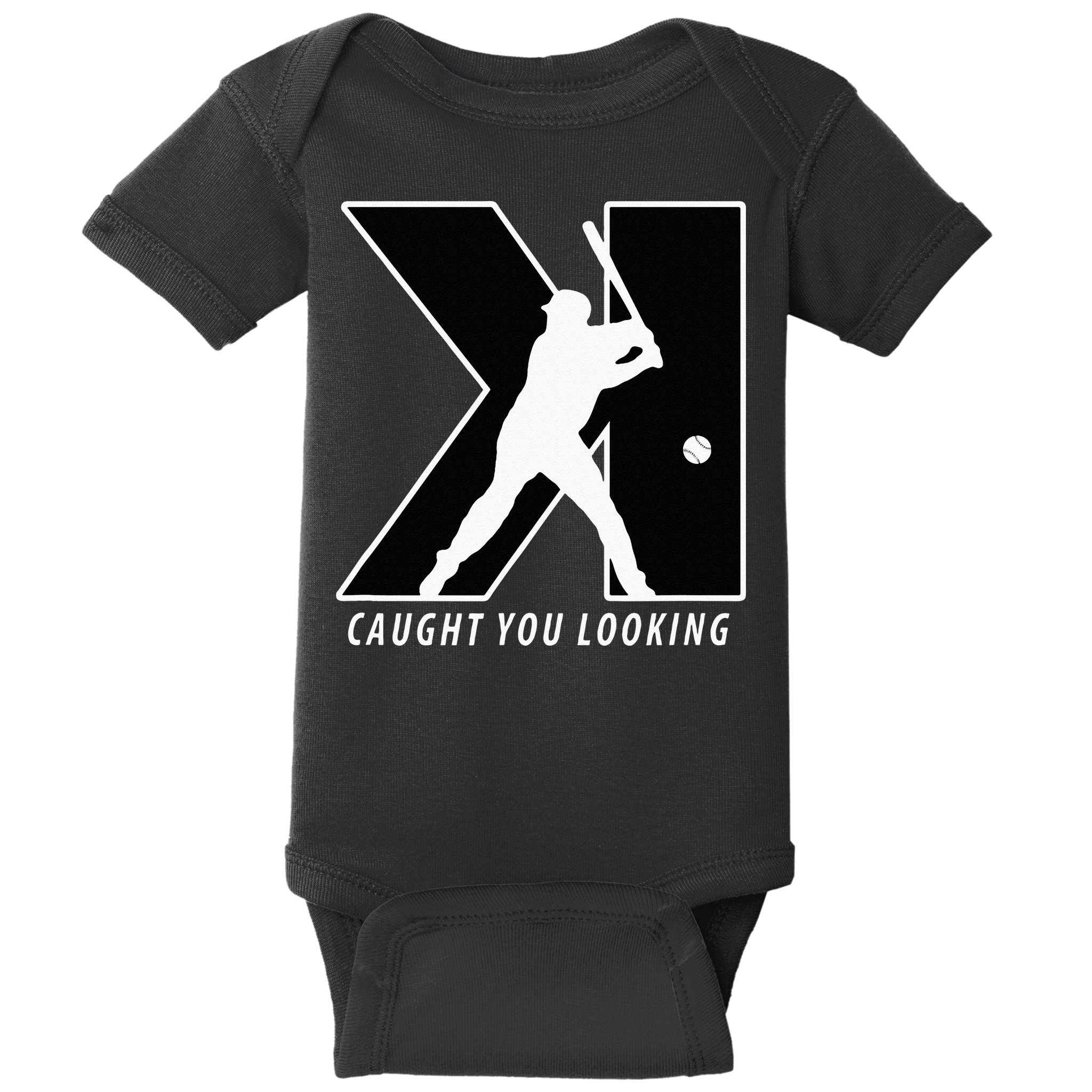Funny Backwards K Strikeout Looking Baseball Pitching Baby Bodysuit