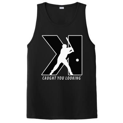 Funny Backwards K Strikeout Looking Baseball Pitching PosiCharge Competitor Tank