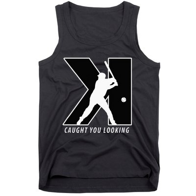 Funny Backwards K Strikeout Looking Baseball Pitching Tank Top