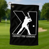 Funny Backwards K Strikeout Looking Baseball Pitching Golf Towel