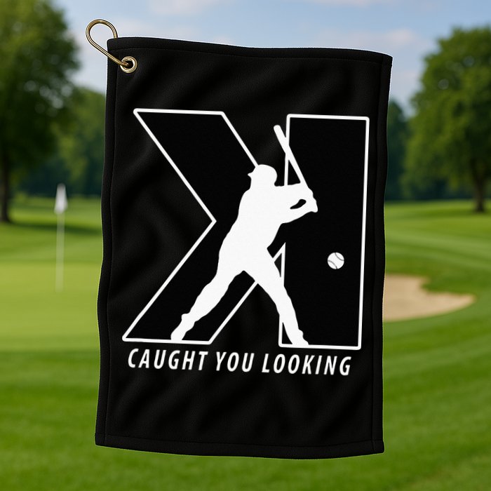 Funny Backwards K Strikeout Looking Baseball Pitching Golf Towel