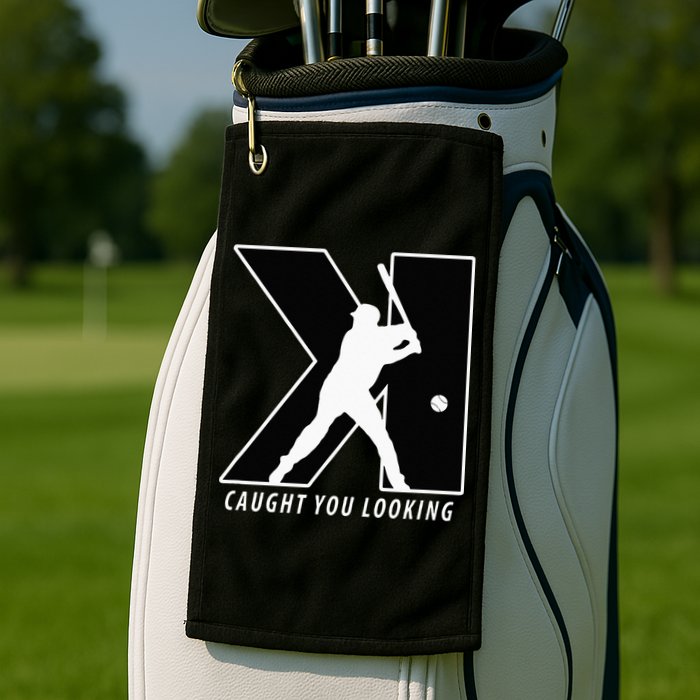 Funny Backwards K Strikeout Looking Baseball Pitching Golf Towel
