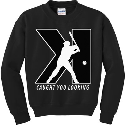 Funny Backwards K Strikeout Looking Baseball Pitching Kids Sweatshirt
