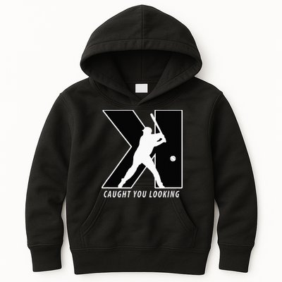 Funny Backwards K Strikeout Looking Baseball Pitching Kids Hoodie