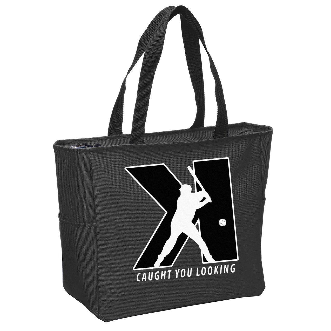 Funny Backwards K Strikeout Looking Baseball Pitching Zip Tote Bag
