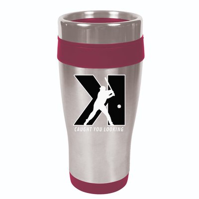 Funny Backwards K Strikeout Looking Baseball Pitching 16oz Travel Tumbler