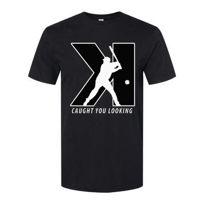 Funny Backwards K Strikeout Looking Baseball Pitching Softstyle CVC T-Shirt