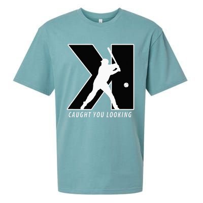 Funny Backwards K Strikeout Looking Baseball Pitching Sueded Cloud Jersey T-Shirt