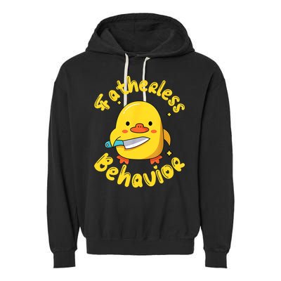 Fatherless Behavior Knife Duck Cute Design Garment-Dyed Fleece Hoodie