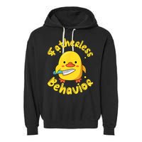 Fatherless Behavior Knife Duck Cute Design Garment-Dyed Fleece Hoodie