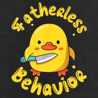 Fatherless Behavior Knife Duck Cute Design Garment-Dyed Fleece Hoodie