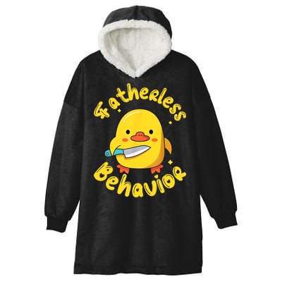 Fatherless Behavior Knife Duck Cute Design Hooded Wearable Blanket