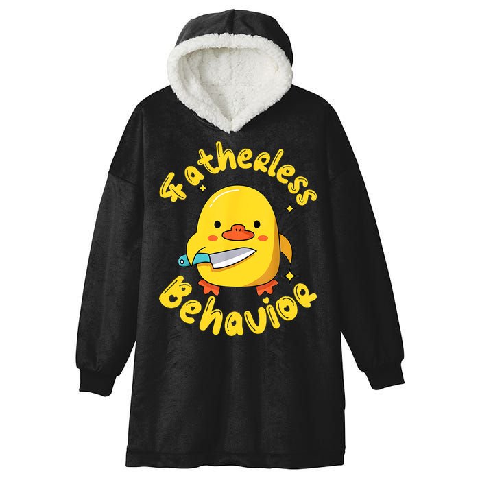 Fatherless Behavior Knife Duck Cute Design Hooded Wearable Blanket