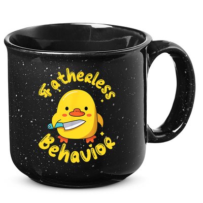 Fatherless Behavior Knife Duck Cute Design 15oz Campfire Ceramic Mug