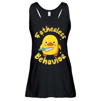 Fatherless Behavior Knife Duck Cute Design Ladies Essential Flowy Tank
