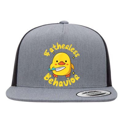 Fatherless Behavior Knife Duck Cute Design Flat Bill Trucker Hat