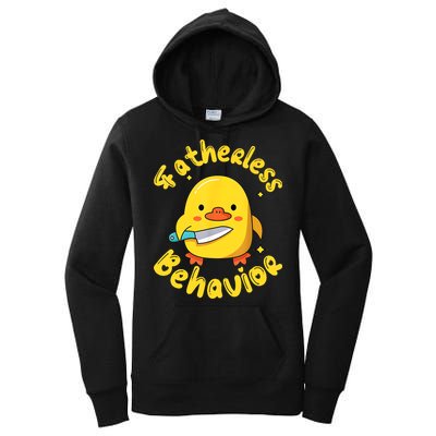 Fatherless Behavior Knife Duck Cute Design Women's Pullover Hoodie