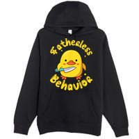 Fatherless Behavior Knife Duck Cute Design Premium Pullover Hoodie