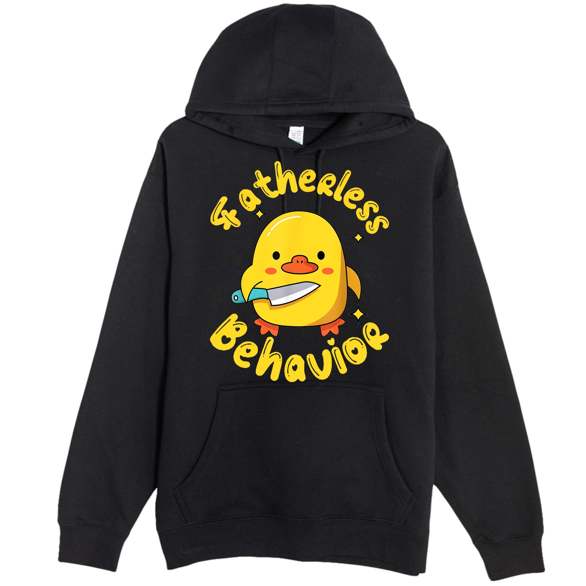 Fatherless Behavior Knife Duck Cute Design Premium Pullover Hoodie