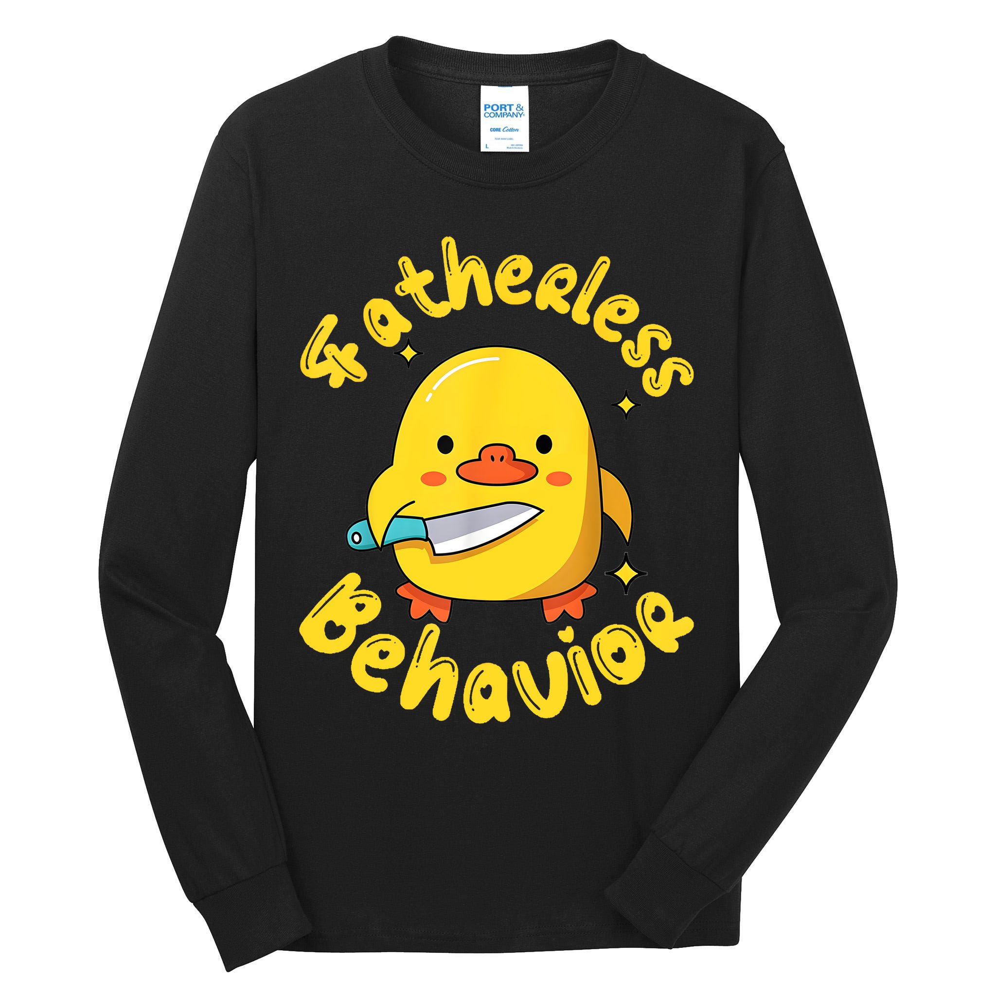 Fatherless Behavior Knife Duck Cute Design Tall Long Sleeve T-Shirt