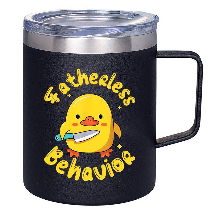 Fatherless Behavior Knife Duck Cute Design 12oz Stainless Steel Coffee Mug