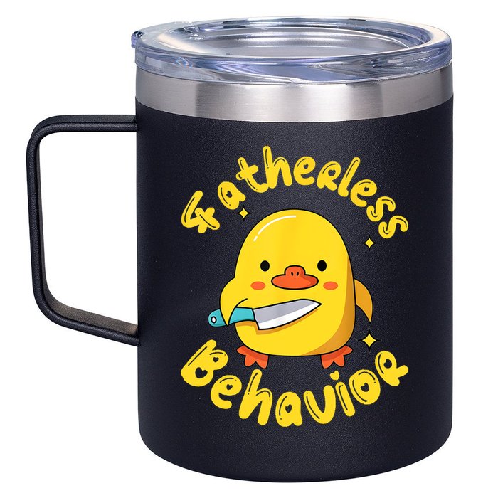 Fatherless Behavior Knife Duck Cute Design 12oz Stainless Steel Coffee Mug
