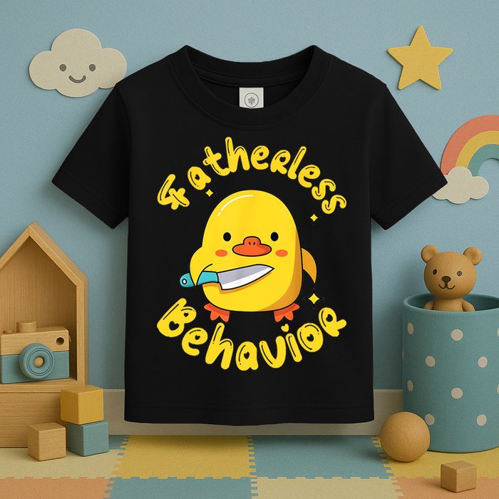 Fatherless Behavior Knife Duck Cute Design Toddler T-Shirt
