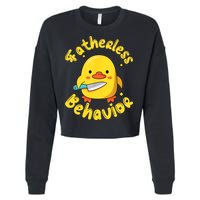 Fatherless Behavior Knife Duck Cute Design Cropped Pullover Crew