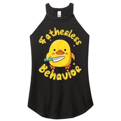 Fatherless Behavior Knife Duck Cute Design Women's Perfect Tri Rocker Tank