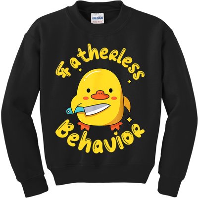 Fatherless Behavior Knife Duck Cute Design Kids Sweatshirt