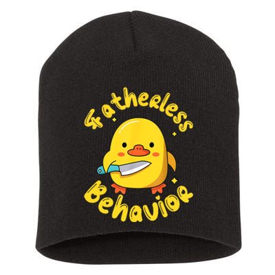 Fatherless Behavior Knife Duck Cute Design Short Acrylic Beanie