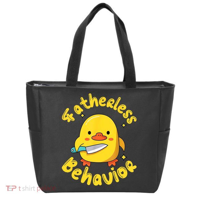 Fatherless Behavior Knife Duck Cute Design Zip Tote Bag