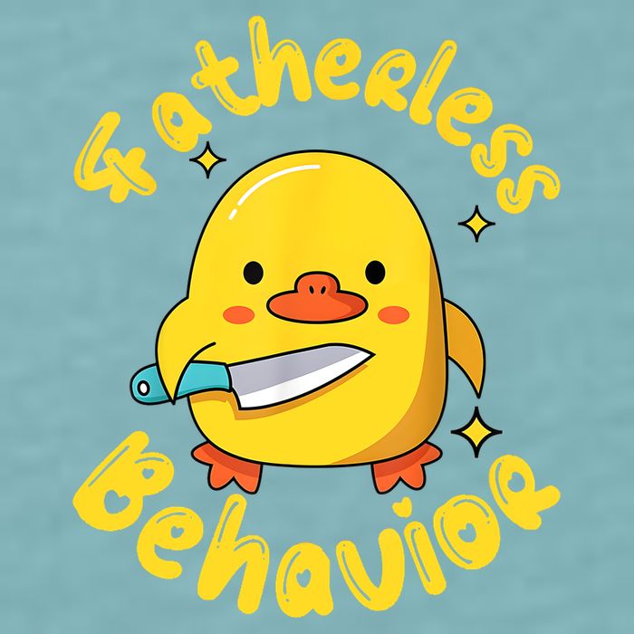 Fatherless Behavior Knife Duck Cute Design Sueded Cloud Jersey T-Shirt