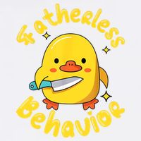 Fatherless Behavior Knife Duck Cute Design Garment-Dyed Sweatshirt