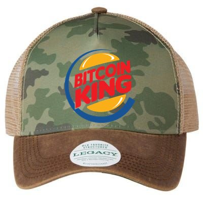 Funny Bitcoin King Logo Legacy Tie Dye Trucker Hat