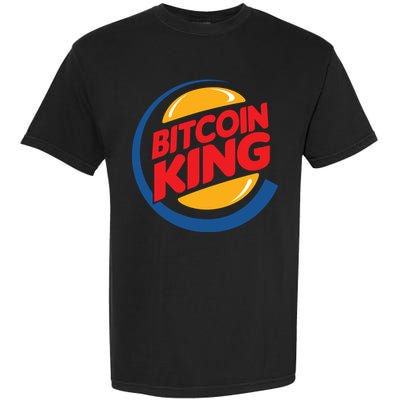 Funny Bitcoin King Logo Garment-Dyed Heavyweight T-Shirt
