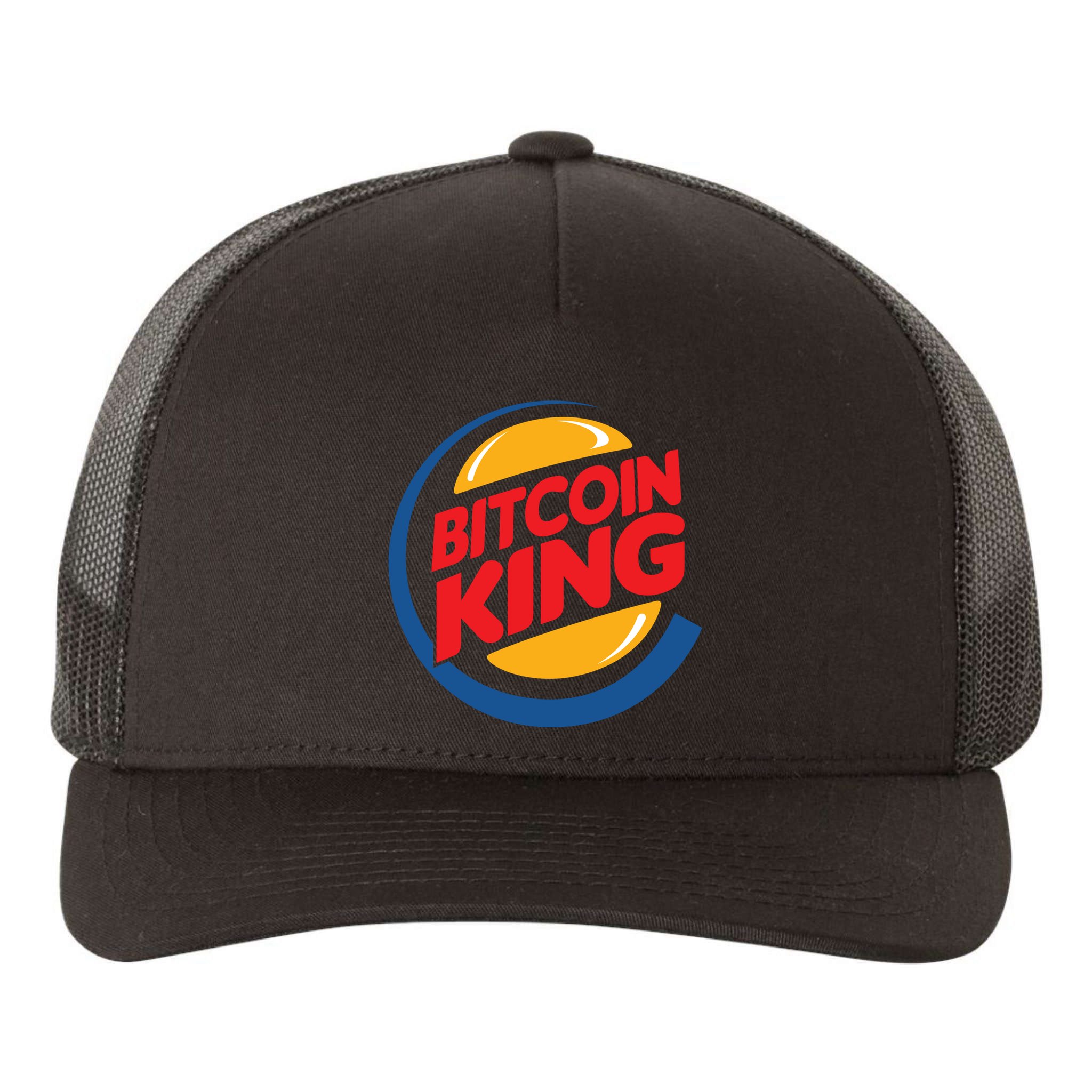 Funny Bitcoin King Logo Yupoong Adult 5-Panel Trucker Hat