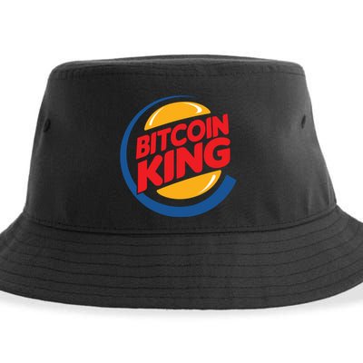 Funny Bitcoin King Logo Sustainable Bucket Hat