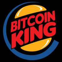 Funny Bitcoin King Logo Button