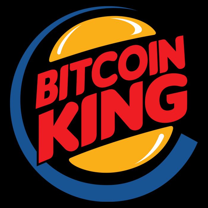 Funny Bitcoin King Logo Button
