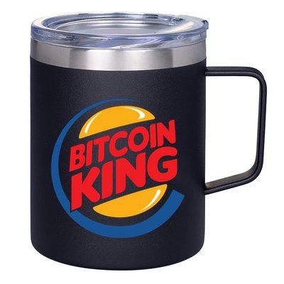 Funny Bitcoin King Logo 12oz Stainless Steel Coffee Mug
