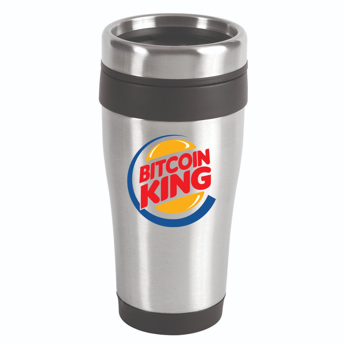 Funny Bitcoin King Logo 16oz Travel Tumbler