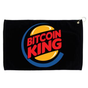 Funny Bitcoin King Logo Grommeted Golf Towel