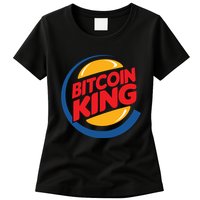 Funny Bitcoin King Logo Womens T-Shirt