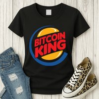 Funny Bitcoin King Logo Womens T-Shirt
