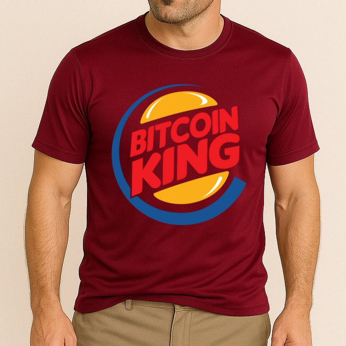 Funny Bitcoin King Logo Performance Shirt