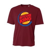Funny Bitcoin King Logo Youth Performance Sprint T-Shirt
