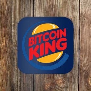 Funny Bitcoin King Logo Coaster